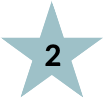Türkiseser Stern mit einer 2 im Zentrum