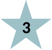 Türkiseser Stern mit einer 3 im Zentrum